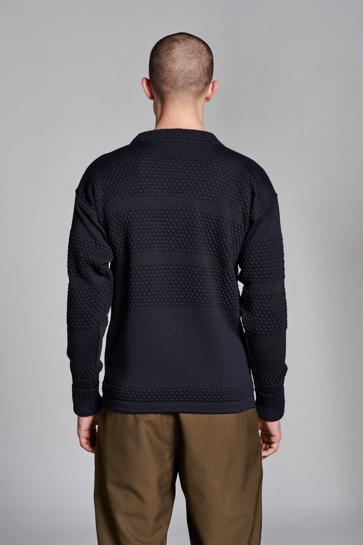 Fisherman crew neck | navy blue