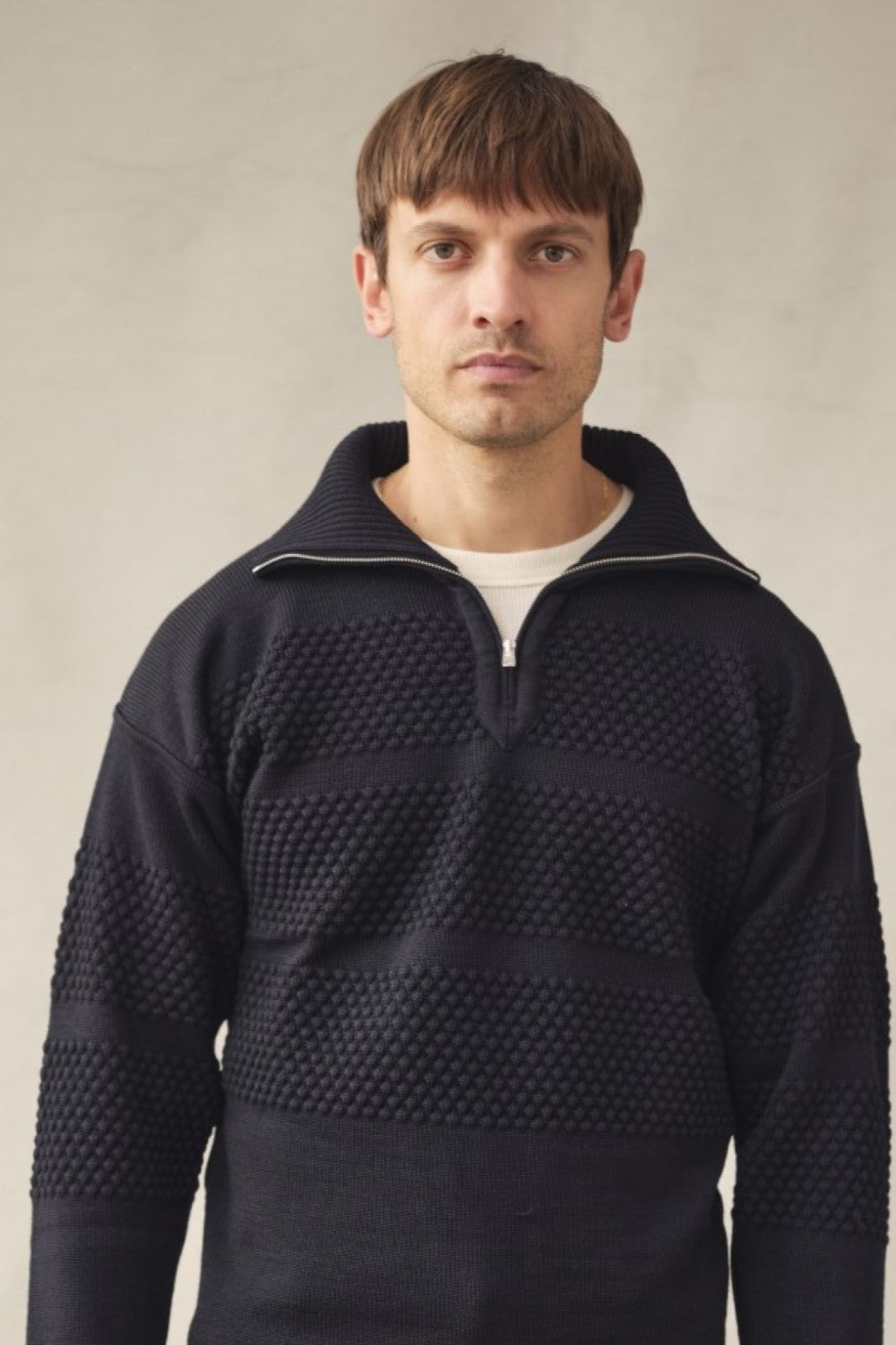 Fisherman short zip | navy blue