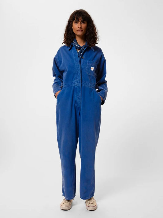 Ella Herringbone Boilersuit | blue