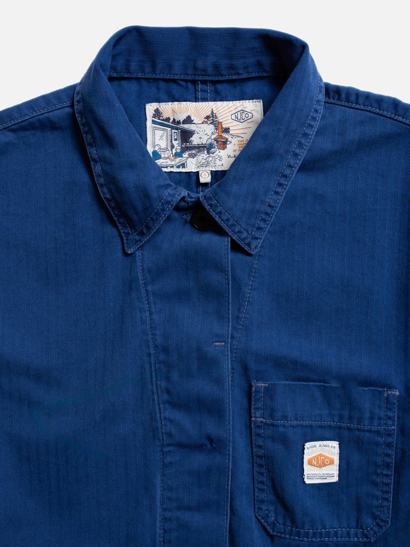 Ella Herringbone Boilersuit | blue