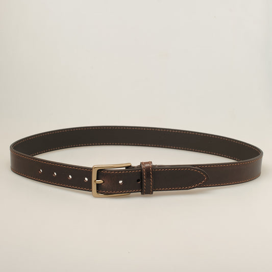 35mm Kantsyet bælte brun | Vejstrup messing