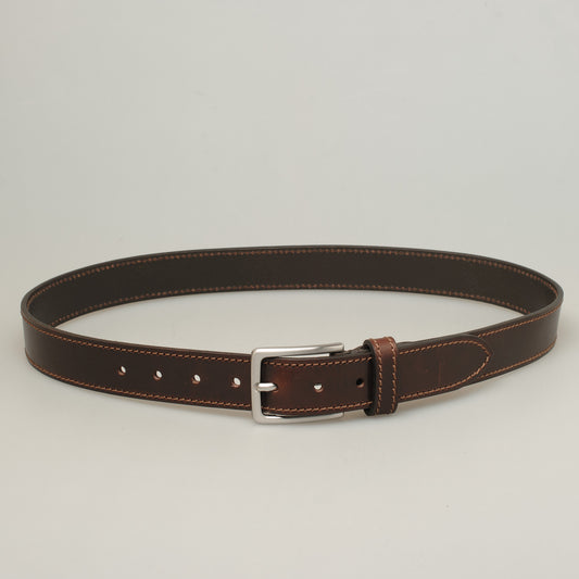 35mm Kantsyet bælte brun | Vejstrup satin