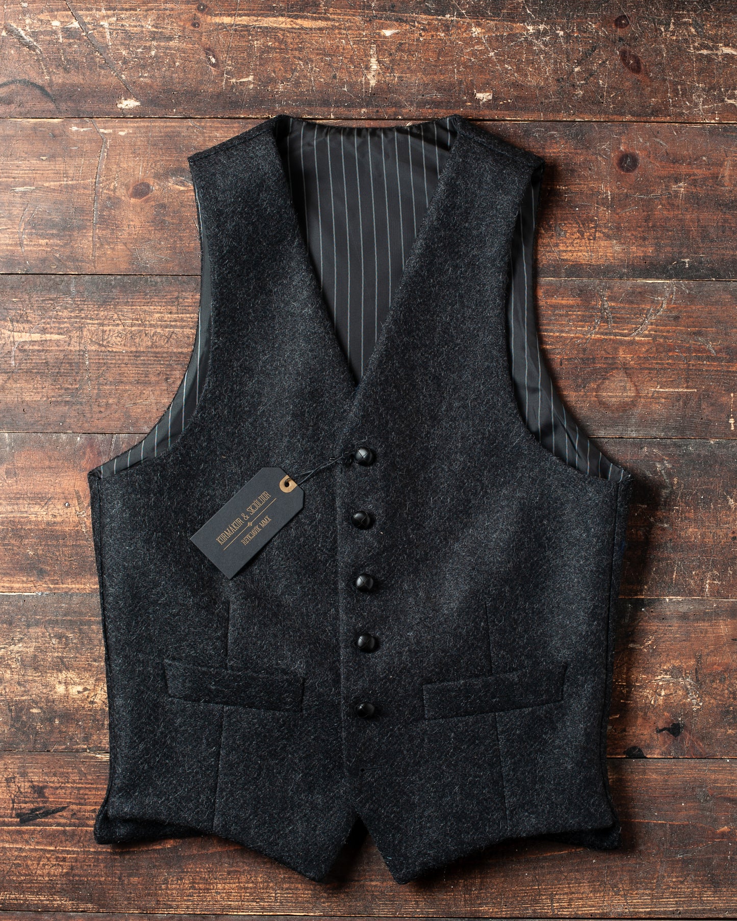 Islandsk Skjöldur tweed vest| Sort