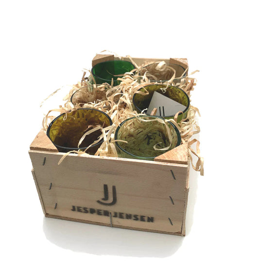 Drikkeglas|trækasse med 6 stk