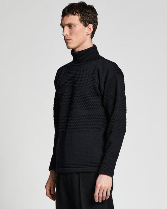 Fisherman | høj hals | navy blue