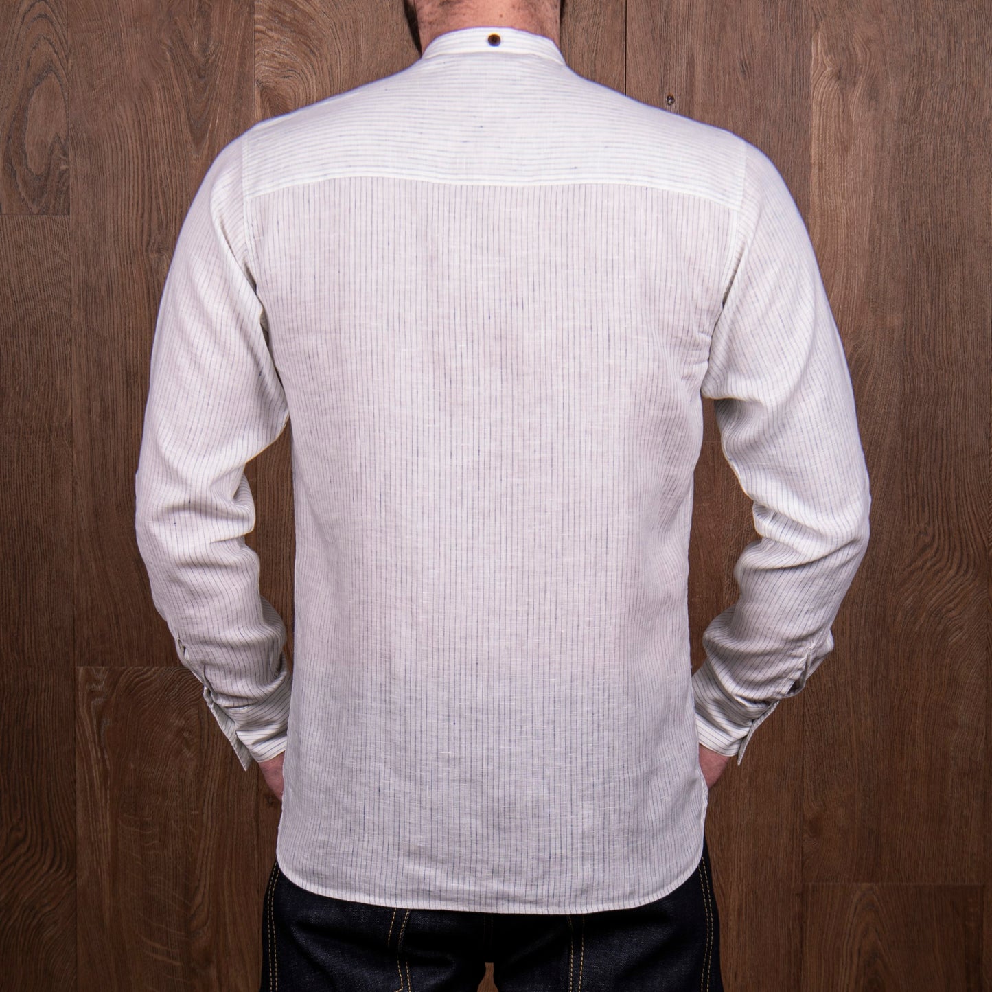 1923 Buccanoy Shirt White Blue Linen