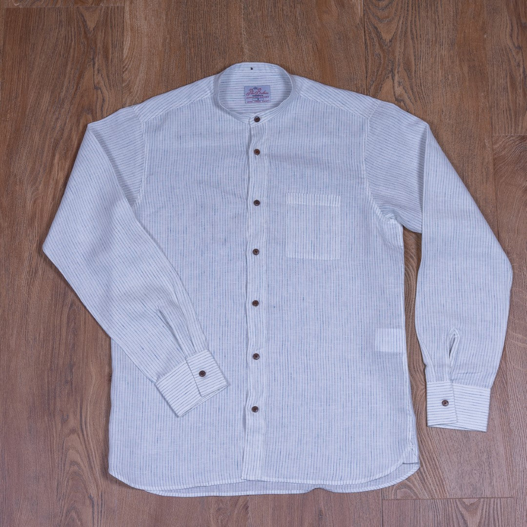 1923 Buccanoy Shirt White Blue Linen