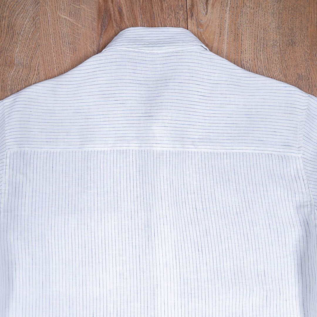 1947 Albatros Shirt White Blue Linen
