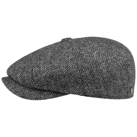 8-Panel Cap Wool Grå Sildeben