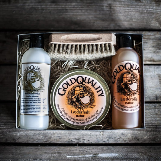 Luksus Læderplejesæt