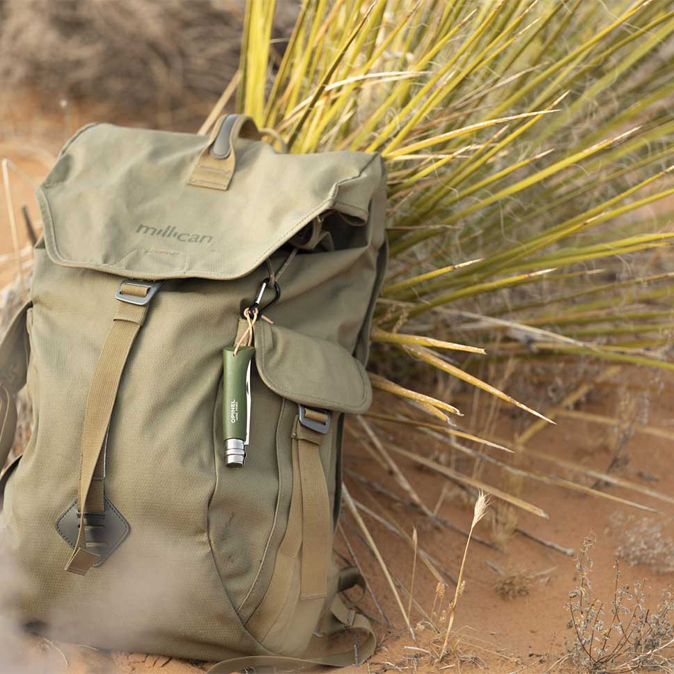 Lommekniv No8 Khaki med læderstrop