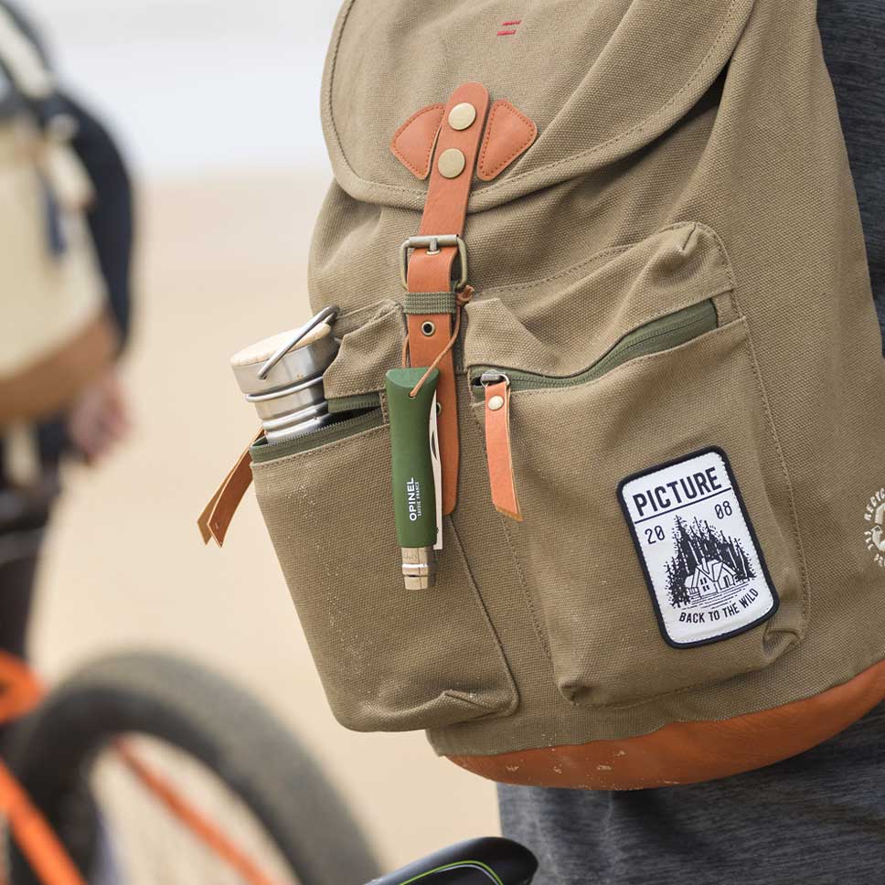 Lommekniv No8 Khaki med læderstrop