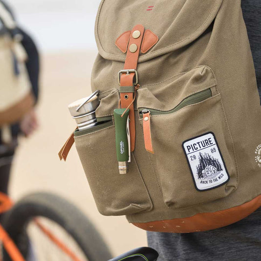 Lommekniv No8 Khaki med læderstrop