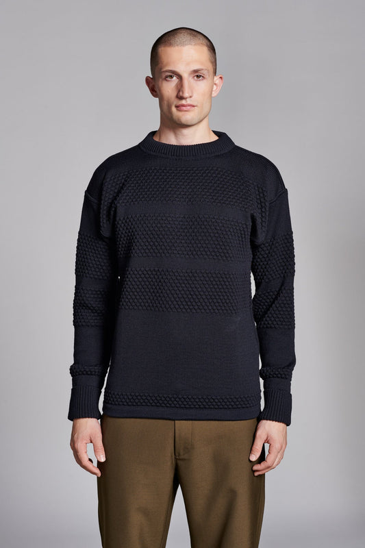 Fisherman crew neck | navy blue