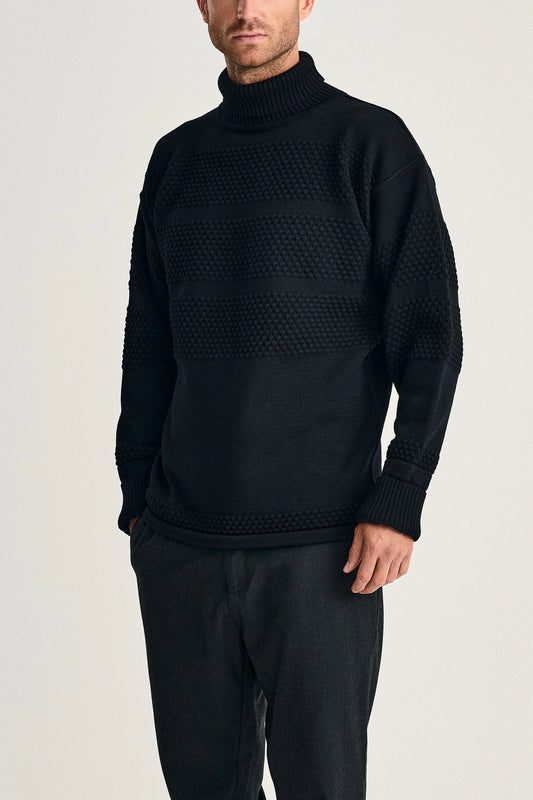 Fisherman | høj hals | navy blue