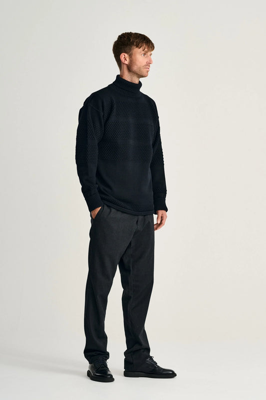 Fisherman | høj hals | navy blue