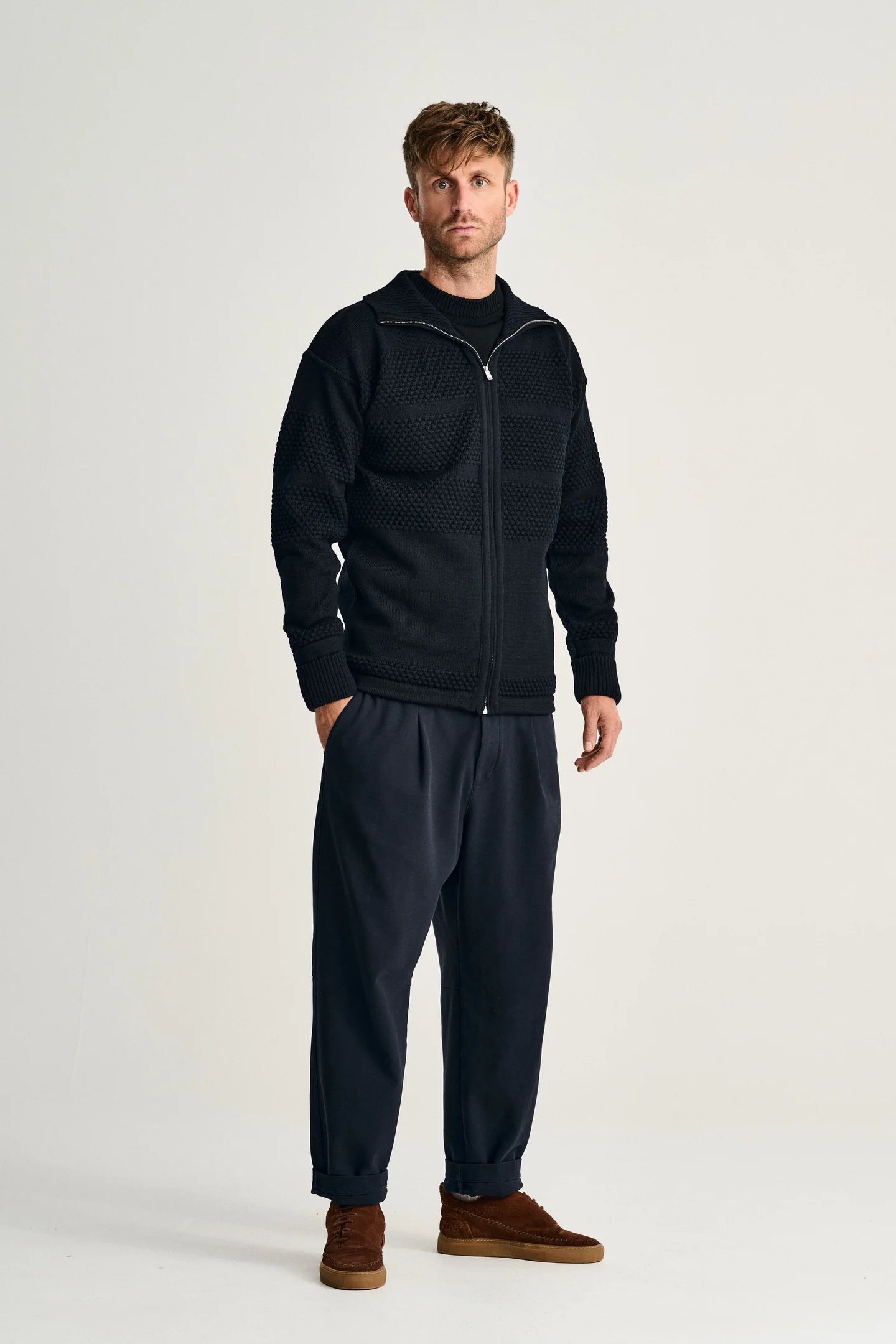 Fisherman III | lang lynlås | navy blue