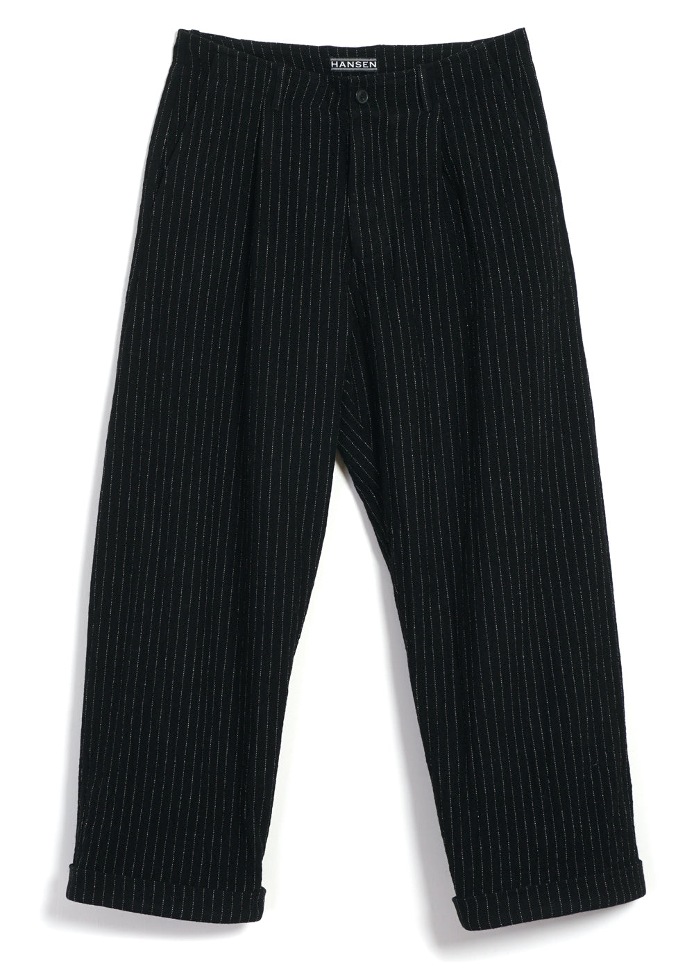 Bobby Super Wide Pleated Pin-stripes | Sort