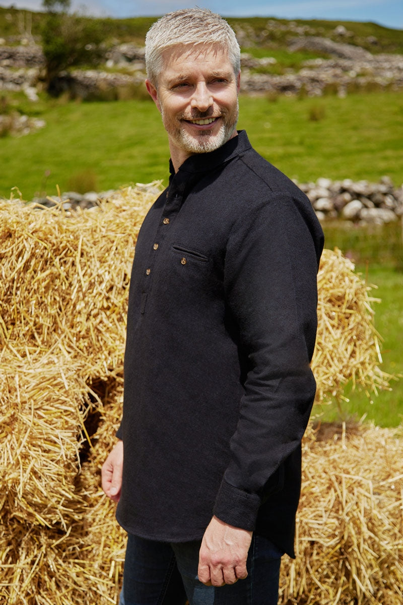 Grandfather Shirt Flannel | navy LV19