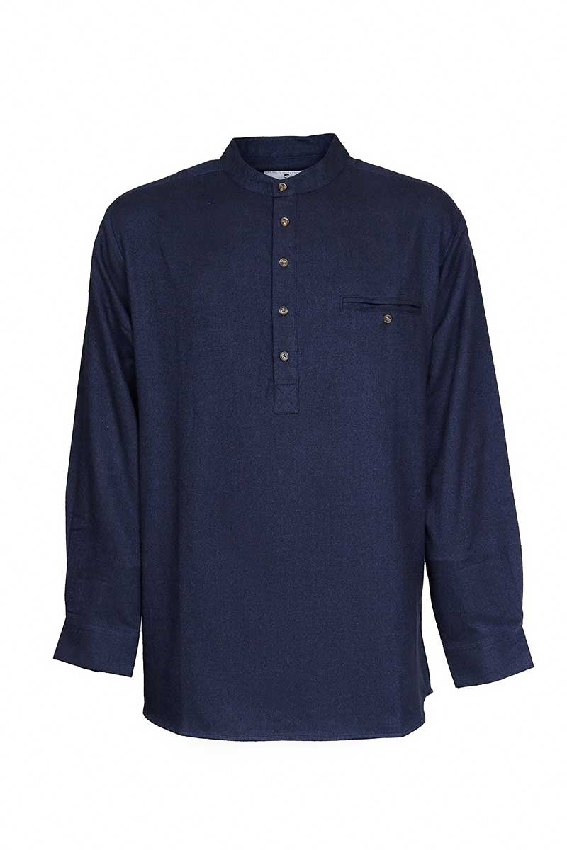 Grandfather Shirt Flannel | navy LV19