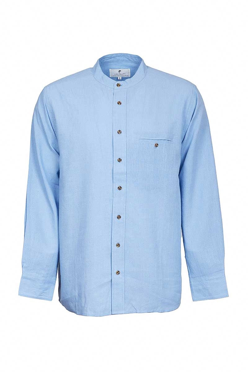 Irish Linen Grandad Shirt | sky blue LN6
