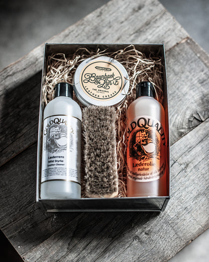 Luksus Læderplejesæt