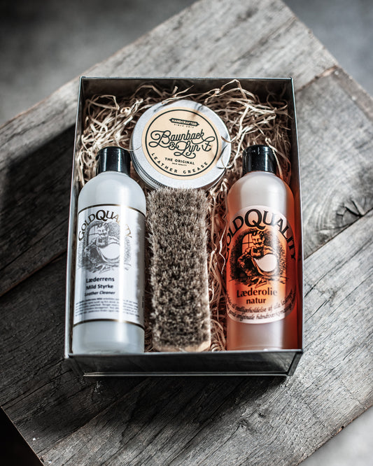 Luksus Læderplejesæt