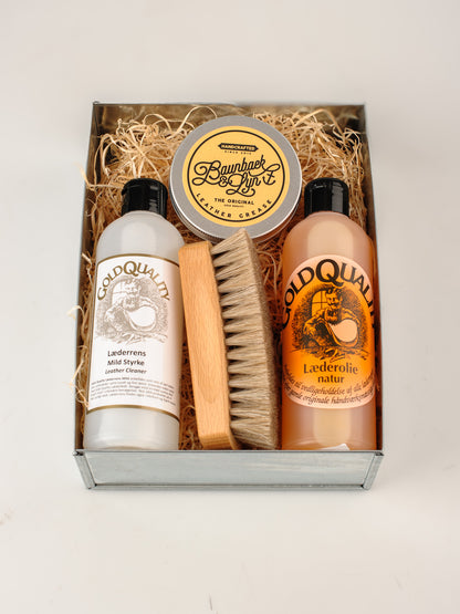 Luksus Læderplejesæt
