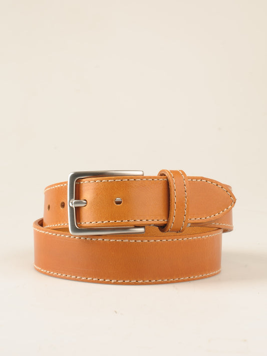 35mm Kantsyet bælte lys brun | Vejstrup satin