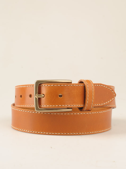 35mm Kantsyet bælte lys brun | Vejstrup messing