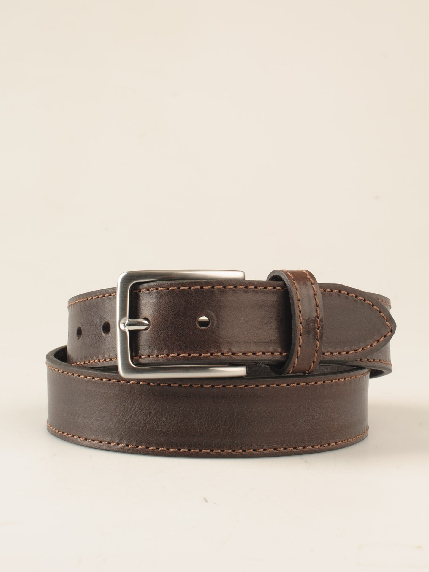 35mm Kantsyet bælte brun | Vejstrup satin