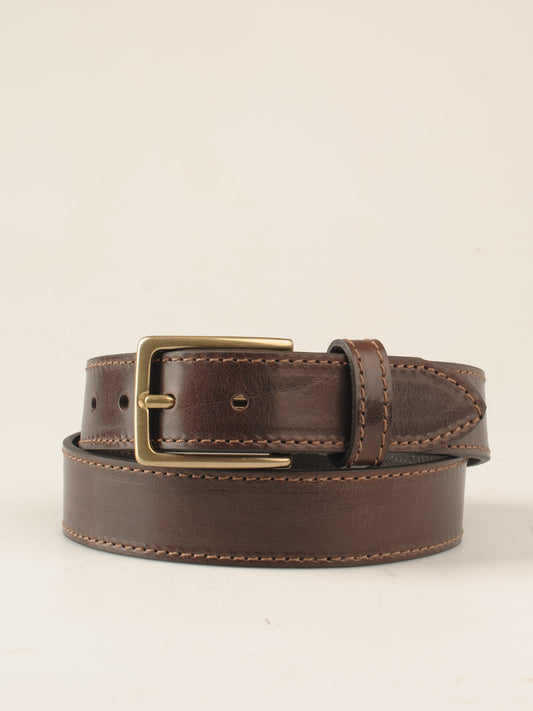 35mm Kantsyet bælte brun | Vejstrup messing