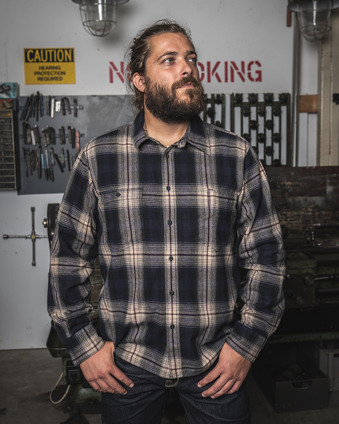 1937 Roamer Shirt Flannel | blue/beige