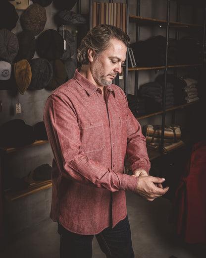 1940 USN Chambray Shirt | harbor red