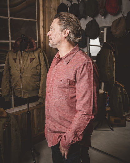 1940 USN Chambray Shirt | harbor red