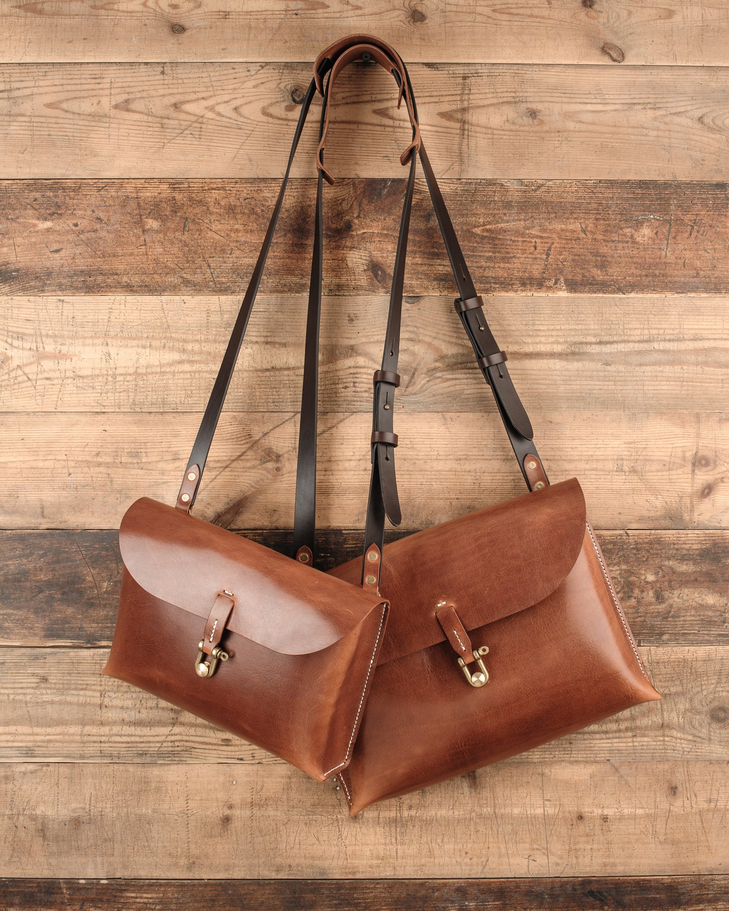 Messenger taske stor | cognac