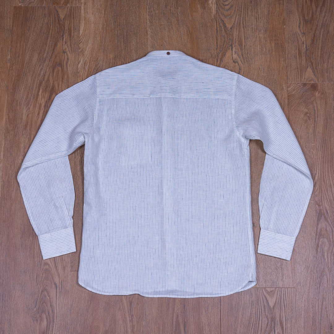 1923 Buccanoy Shirt White Blue Linen