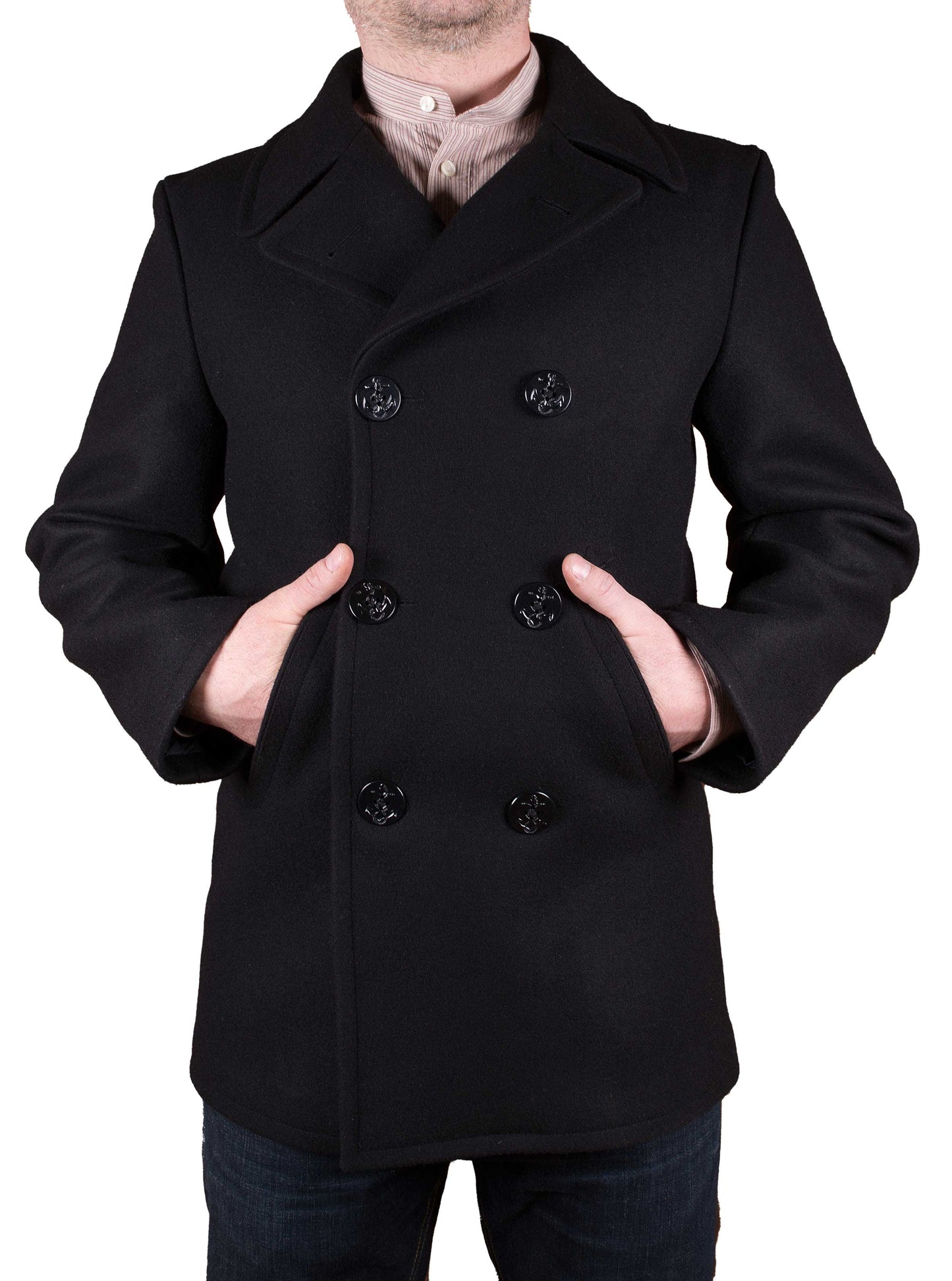 1938 Pea Coat Black Wool