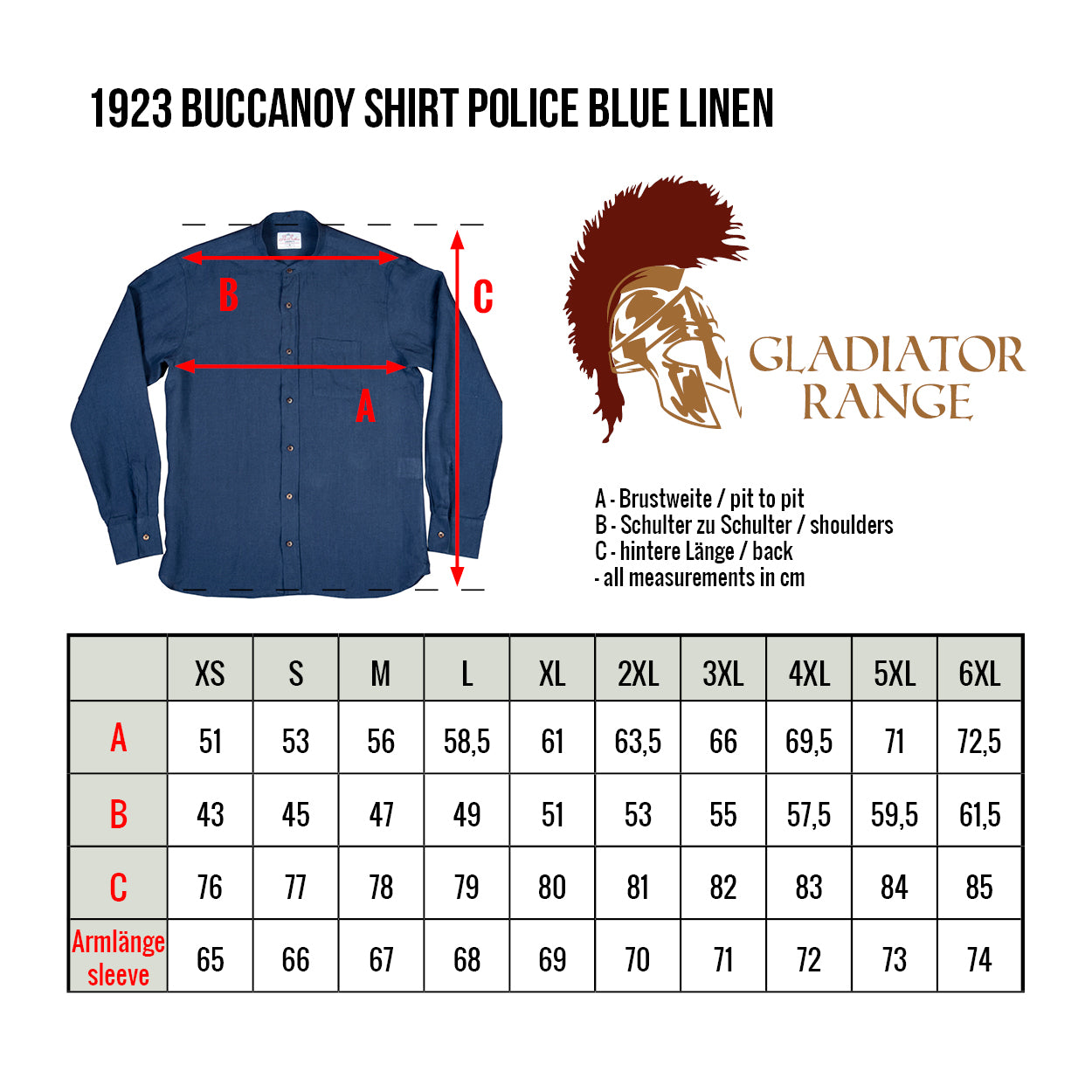 1923 Buccanoy Shirt Police Blue Linen