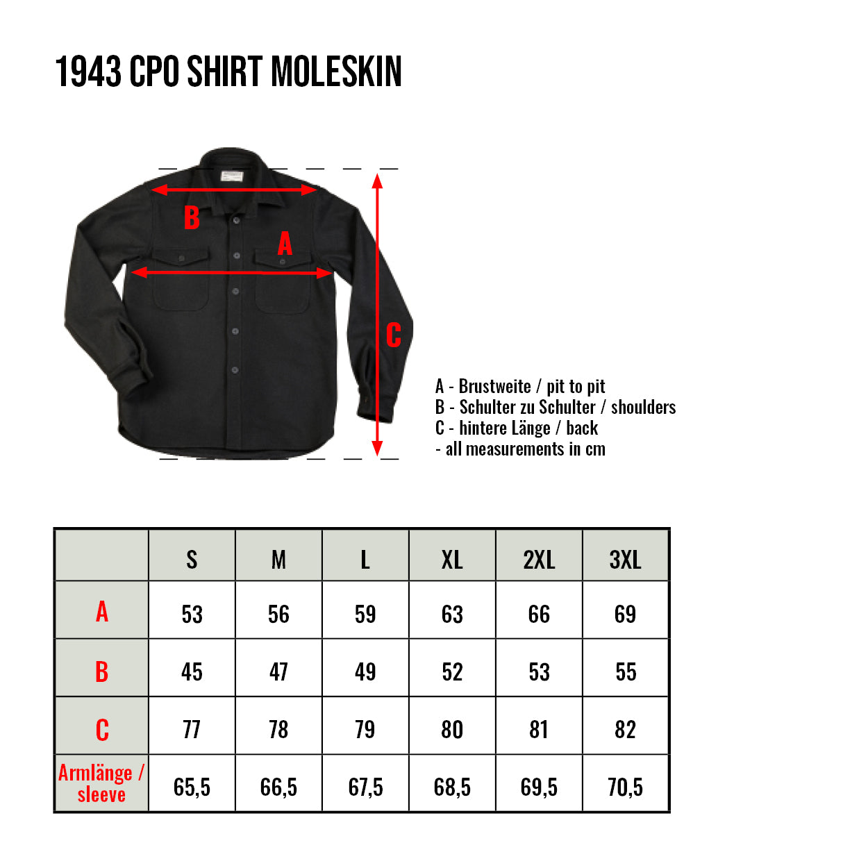 1943 CPO Shirt Moleskin Dark Red