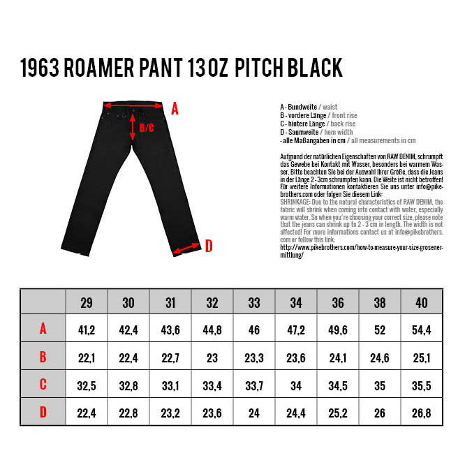 1963 Roamer Pant 13oz Pitch Black