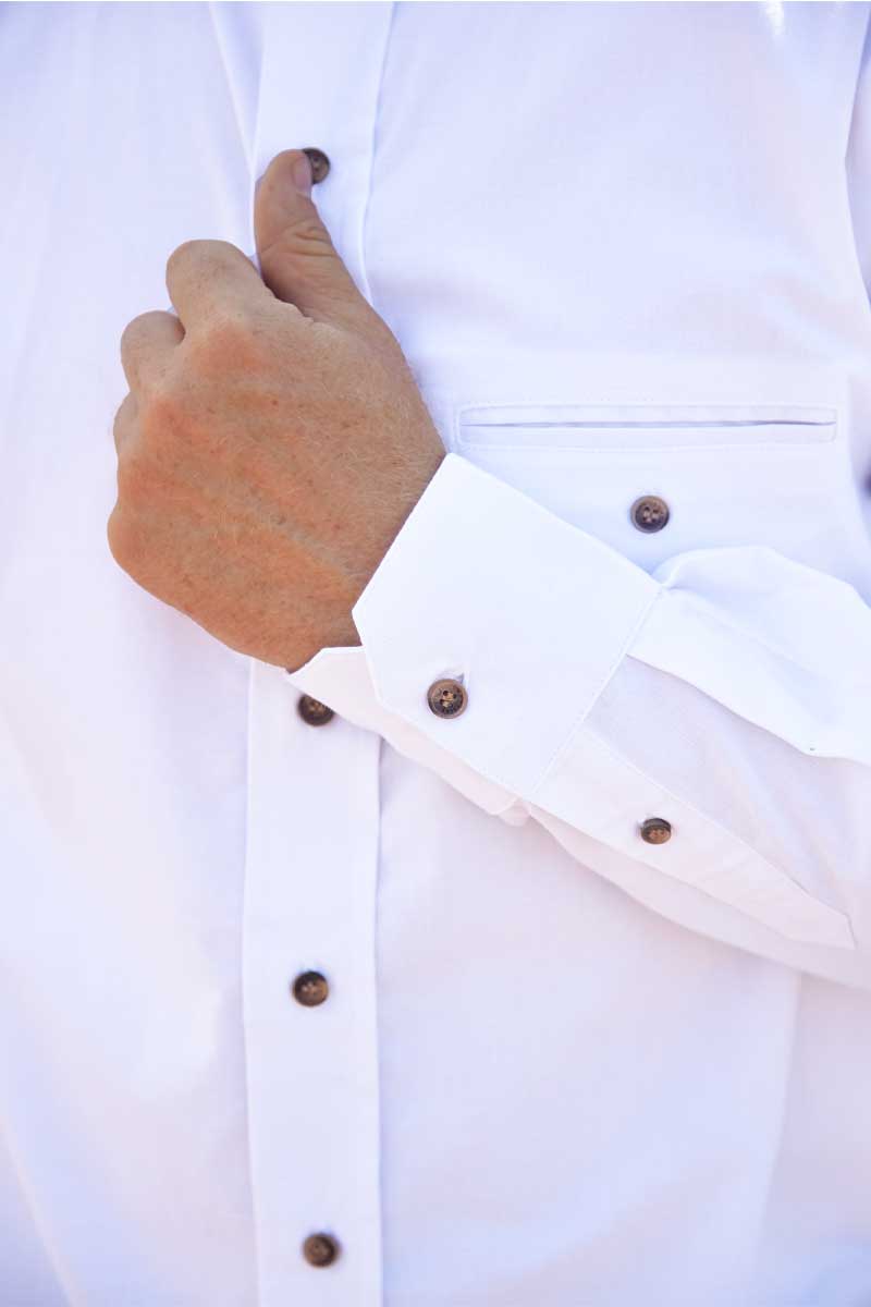 Grandfather Shirt Comfort Cotton Optic White FL43